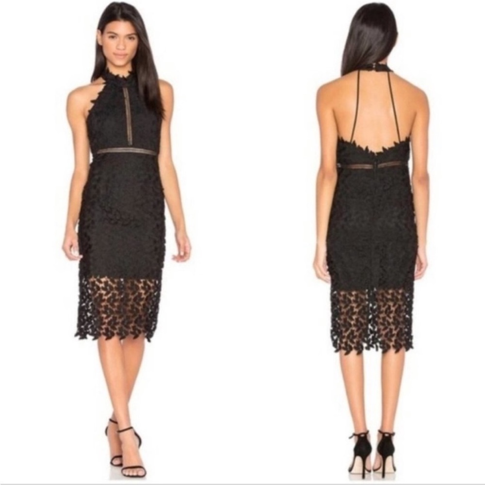 Bardot Backless Sequin Lace Halter Dress Size 10/L